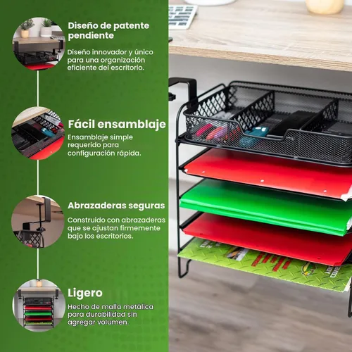 Vista 3 de Organizador de archivos que se fija debajo del escritorio