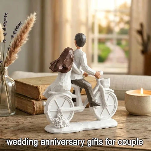 Vista 9 de jinhuoba - Figuras románticas para parejas, estatua de escultura de amor juntos pintada a mano, el mejor regalo de matrimonio de boda, regalo