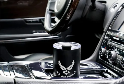 Vista 7 de Military Gift Shop - Vaso de 20 onzas de la Fuerza Aérea, taza de café de acero inoxidable de doble pared con tapa Regalos de la Fuerza Aérea