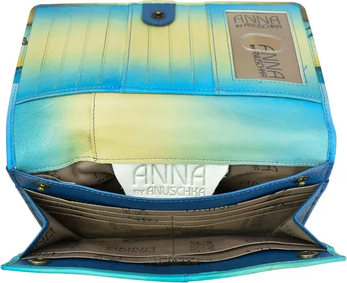Vista 6 de Anna by Anuschka Women’s Hand-Painted Genuine Leather Organizer Wallet On a String