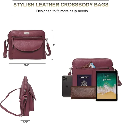 Vista 6 de Bolsos cruzados pequeños elegantes y versátiles para mujer, bolso de hombro de cuero real, bolso de mano de alta calidad, bolsos para viajes