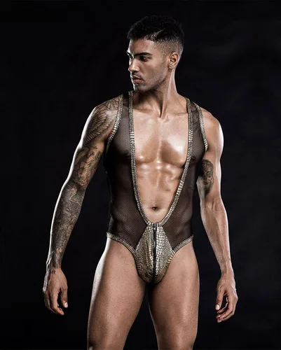 Vista 2 de Conjunto de lencería sexy para hombre, juego de rol, uniforme gay para adultos, club nocturno, Gogoboy, cosplay, 2022