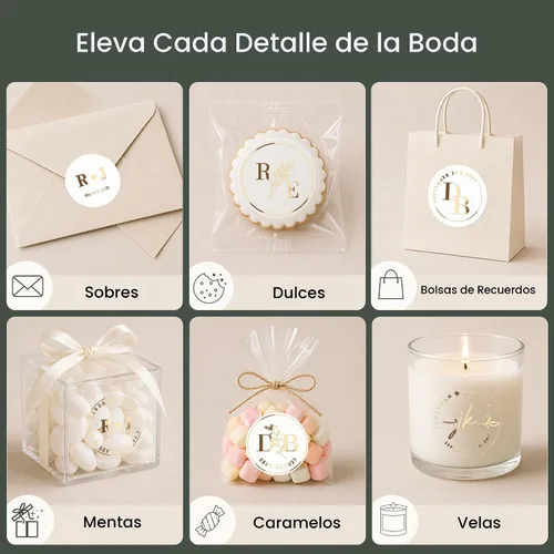 Vista 5 de Pegatinas de boda personalizadas para regalos Sellos de sobres Etiquetas de invitación