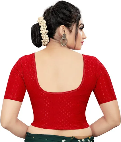 Vista 2 de Medias de licra jacquard con cuello redondo y media manga elástica, para mujer