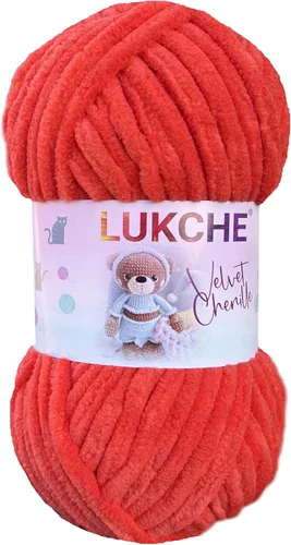 Vista 25 de Hilado de chenilla de terciopelo para amigurumi y punto de crochet súper voluminoso 100 gr (69,0 m) (Grosor del hilo 8 mm) (Verde espárrago) 1
