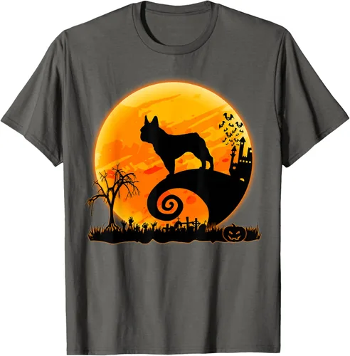 Vista 115 de Camiseta divertida de disfraz de Halloween para perro y luna de Bulldog francés, Negro, S
