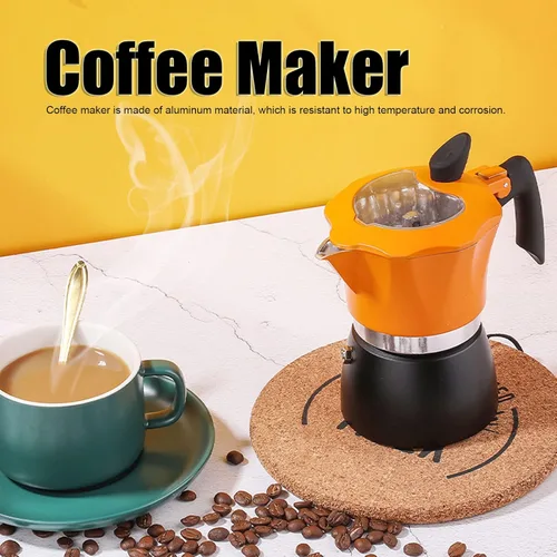 Vista 2 de CHICIRIS Cafetera espresso para estufa, olla de aluminio con parte superior de vidrio, cafetera italiana moca, capacidad de 1 taza, 5.1 fl oz/5 oz