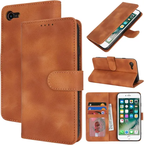 Vista 62 de Funda tipo cartera para iPhone 8 Plus iPhone 7 Plus con tarjetero para iPhone 8 Plus, funda tipo cartera para mujeres y hombres, de piel sintética