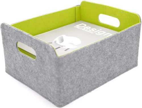 Vista 34 de Welaxy Cestas de almacenamiento plegables de fieltro, cubos de almacenamiento para estantes, caja de fieltro para niños, juguetes, revistas, libros