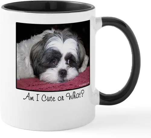 Vista 46 de CafePress Cute Shih Tzu Dog Mugs - Taza de café de cerámica de 11 oz (11.0 fl oz)