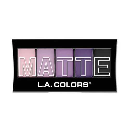 Vista 2 de L.A. COLORS Paleta de sombras de ojos mate de 5 colores, Cásmere Púrpura CEM473