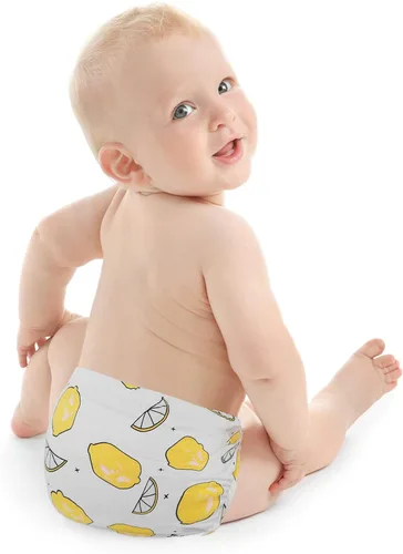 Vista 2 de Fundas de pañales de algodón para bebé, ropa interior linda para bebé, paquete de 4 bombones clásicos con volantes