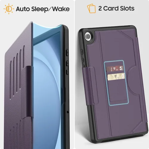 Vista 4 de HXCASEAC Funda para tablet Samsung A9 Plus con soporte magnético de 5 ángulos, apagado y encendido automático, soporte de imanes fuertes para pegar