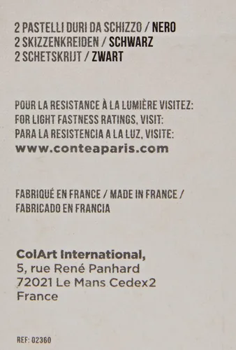 Vista 3 de Conté à Paris B 2 unidades de lápices de dibujo, color negro