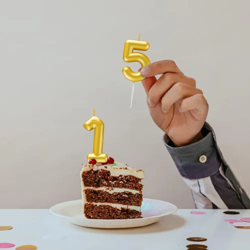 Vista 17 de Velas de número 9 arcoíris con número 3D para decoración de fiesta de pastel de cumpleaños, suministros de celebración de aniversario de boda