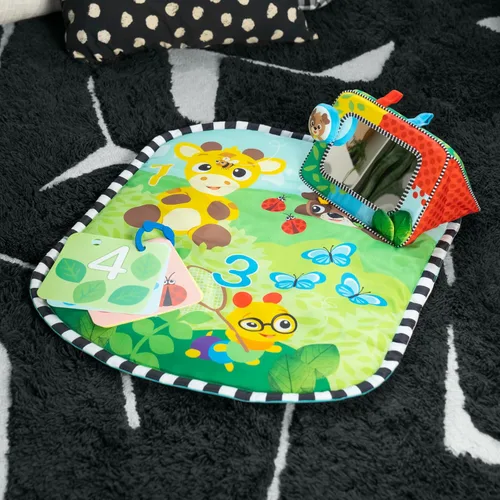 Vista 9 de Baby Einstein Discovery Garden - Alfombrilla y espejo para el tiempo boca abajo, de 0 a 6 meses, multisensorial