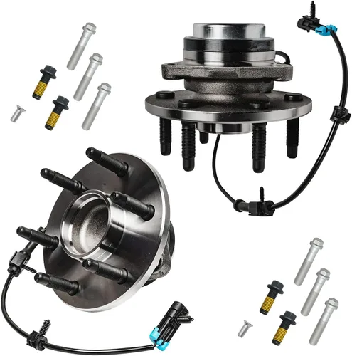 Vista 98 de Detroit Axle - Kit de suspensión delantera 4WD para Nissan Frontier Pathfinder Xterra, 2 cubos de rodamientos de ruedas, 2 brazos de control
