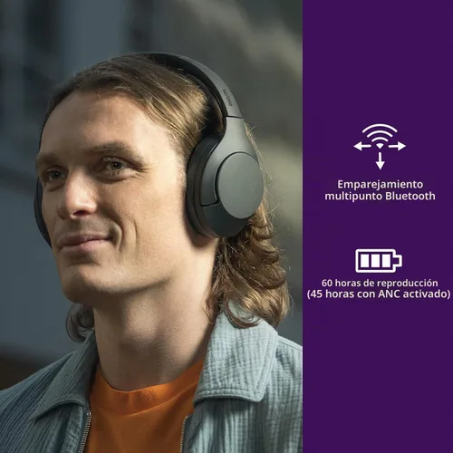 Vista 4 de PHILIPS H8506 Auriculares inalámbricos sobre la oreja con cancelación de ruido Pro (ANC) y conexión Bluetooth multipunto, 60 horas de tiempo