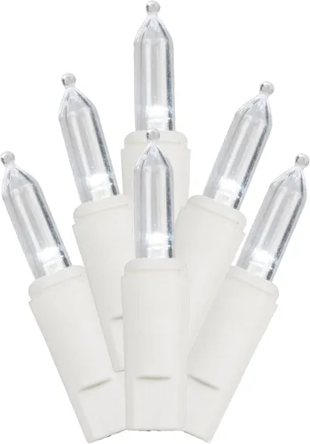 Vista 4 de Vickerman 50 LED luz blanca cálida Dura-Lit en cable negro, 37' cadena de luz de Navidad