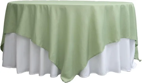 Vista 3 de Balsa Circle 10 manteles cuadrados de poliéster de 90 x 90 pulgadas, color verde manzana, para bodas, fiestas, catering, cocina, eventos