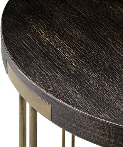 Vista 7 de Mesa de centro redonda con ruedas, mesa de té de centro industrial de 2 usos con estante de almacenamiento, mesa de cóctel circular de 35 pulgadas