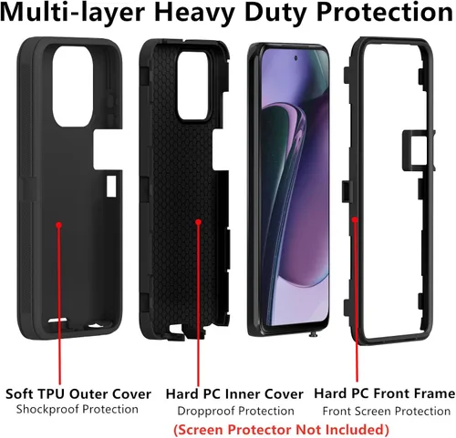 Vista 2 de Funda para Motorola Moto G Stylus 5G 2023, funda resistente de poliuretano termoplástico suave, policarbonato duro, a prueba de golpes, a prueba