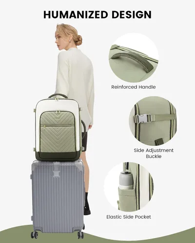 Vista 8 de LOVEVOOK Mochila de Viaje Grande, Mochila de Equipaje de Mano para Aviones, Viajes