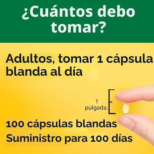 Vista 4 de Nature Made Vitamina D3 1000 UI (25 mcg), 100 cápsulas blandas de vitamina