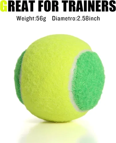 Vista 2 de Juego de 12/18/24/30/40 pelotas de tenis para niños, pelotas de tenis de baja compresión 25%-50% para principiantes, pelotas de entrenamiento