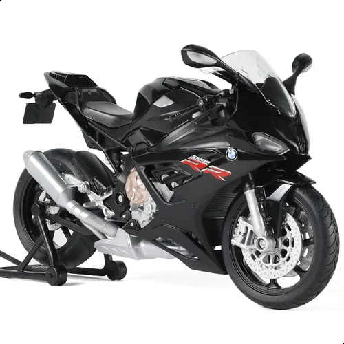 Vista 10 de 1:12 Modelo de motocicleta de juguete compatible con BMW S1000RR MD004-blanco
