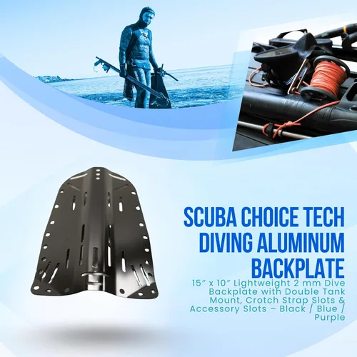 Vista 5 de Scuba Choice Scuba Tech Buceo Aluminio Negro Placa trasera