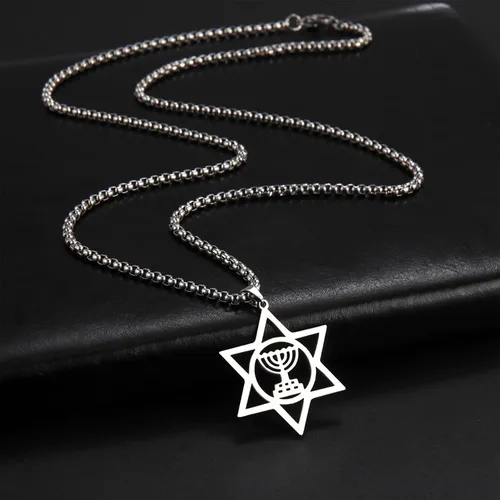 Vista 35 de EUEAVAN Collar con dije de estrella de David contra el mal de ojo de seis puntas con dije de estrella de David, hexagrama demoníaco religioso