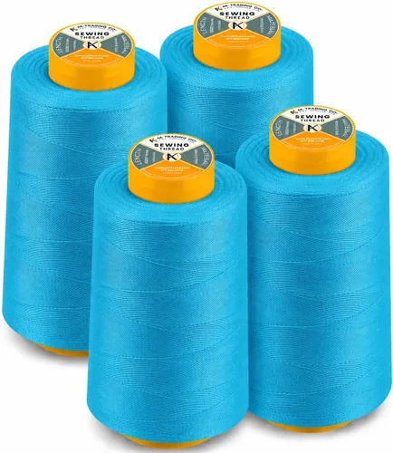 Vista 36 de AK Trading Paquete de 4 Conos de Hilo de Coser Multiusos Aqua (6000 Yardas Cada Uno) de Carretes de Hilo de Poliéster de Alta Resistencia a la Agua