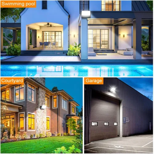 Vista 7 de Juyace Reflectores LED de 60W para Exteriores Luminaria de Pared Sin Fotocélula Equipos de Iluminación para Casa Rotacional 360° 6000lm 5000K IP65