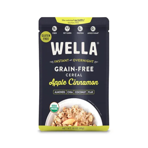 Vista 8 de Wella Cereal de Avena Alternativa, Cereal Caliente para el Desayuno Sin Gluten, Sin Granos Paleo Orgánico Vegano Alto en Proteínas Superalimento a