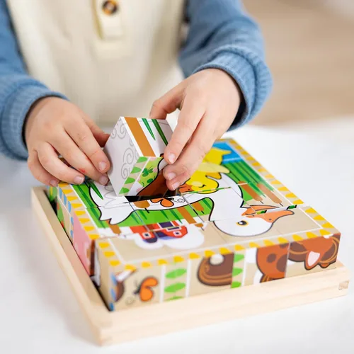 Vista 2 de Rompecabezas en cubo de granja de Melissa & Doug, Multicolor