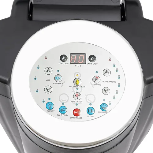 Vista 7 de Vaporizador profesional para peluquería para uso en el hogar, 110 V con capucha y temporizador de 0 a 99 minutos, altura ajustable, 4 niveles