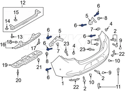 Vista 5 de Rexka 10 piezas M5-1.81 x 16 mm Forro de Fender Protector de Salpicaduras Tapa del Parachoques Tornillo de Cabeza Phillips Hexagonal Sems para Mazda