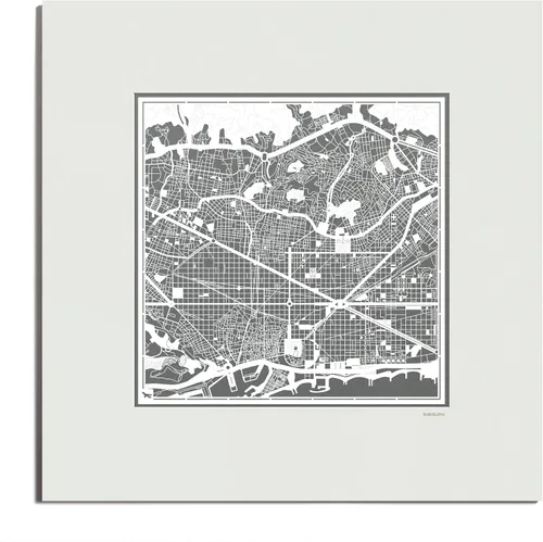 Vista 133 de O3 Design Studio Mapa de corte de papel de París, color negro mate, 20 x 20 pulgadas, arte en papel