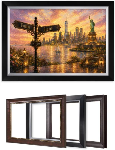 Vista 99 de IPIC - Personalized Framed Canvas with Custom Street Sign in Boston Personalized Street Signs with Names, Custom Canvas Print, Boston Sunset