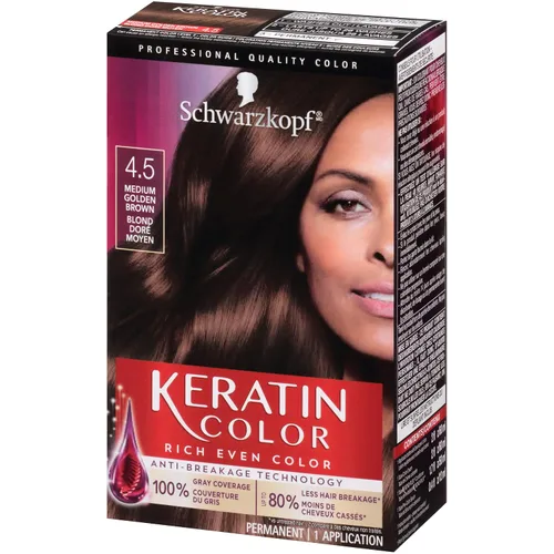 Vista 5 de Schwarzkopf Keratin Color - Crema permanente para el cabello, 4.5 castaño dorado medio