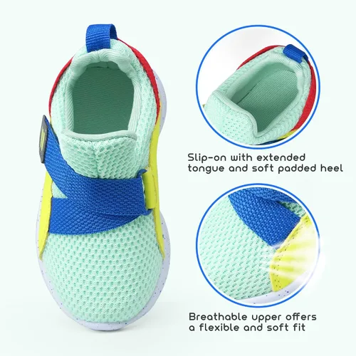 Vista 5 de SKYWHEEL Zapatos deportivos para niños y niñas, sin cordones, anchos, informales, para caminar, correr, para niños pequeños