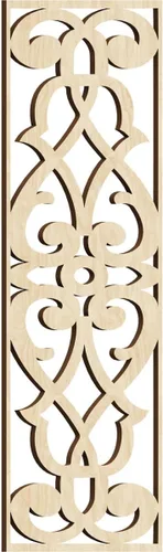 Vista 73 de 9 3/8"W x 24 3/8"H x 1/4"T Bellaire Decorativos Paneles de pared de madera calado, abedul