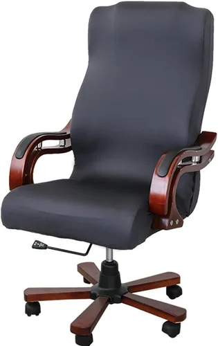 Vista 7 de JIAN YA NA Funda para silla giratoria de computadora, de poliéster, elástica, para escritorio, oficina, protector de asiento elástico, tamaño L