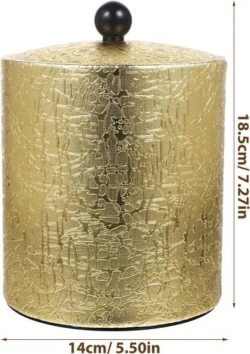 Vista 2 de BESTonZON Cubo de hielo con tapa hermética, cubo de hielo con tapa de cuchara, enfriador de tina de bebidas, cubo de hielo dorado con tapa