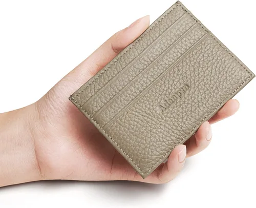 Vista 3 de Cartera de tarjeta de crédito de cuero genuino, billetera minimalista, inserciones de billetera delgada, 003, Estuche para tarjetas de crédito