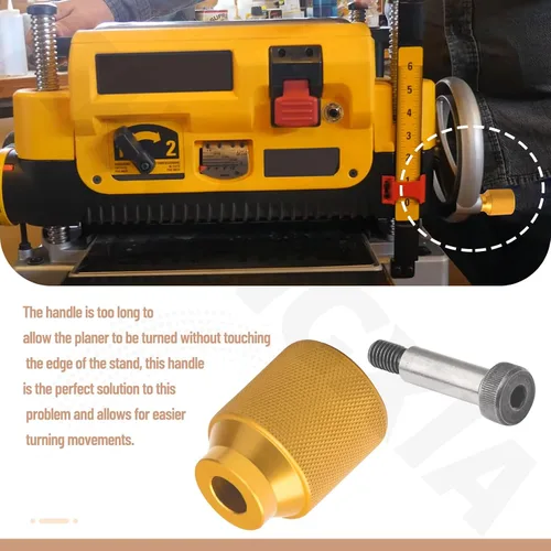 Vista 6 de Pomo rechoncho de aleación de aluminio compatible con la perilla Dewalt DW735 para cepilladora Stubby, DW735X (amarillo)