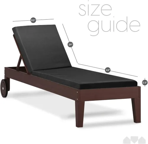 Vista 2 de Milliard Cojín de espuma viscoelástica para exteriores, cojín de descanso con funda impermeable y lavable, cojín para silla de patio, cojín de Negro