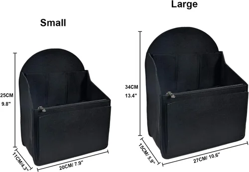 Vista 4 de Organizador de mochila de fieltro, organizador de bolso para hombres y mujeres, mochila mochila bolsa de hombro (negro, grande)