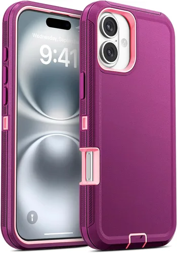 Vista 38 de Jelanry - Funda para iPhone 15 5G, protección resistente, resistente, color negro Dropproof & Dual-Layer Protective Back Cover with Port Anti